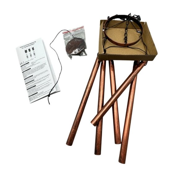 Solar-Powered Copper Hanging Wind Chime Kit With LED Light & Instructions READ - Picture 1 of 9